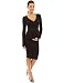 PattyBoutik Mama V Neck Tie Bow Maternity Dress (Black M)