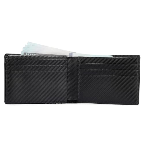 Slim RFID Blocking PU Leather Wallet for Men - Carbon Fibre | Mens Bifold Wallet with Gift Box, Holds Up to 15 Cards, Durable Anti-Scratch Leather, Ideal Gift for Father's Day, Birthdays & Occasions4