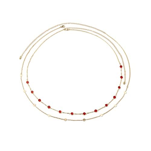 AQUASTREET Minimalist Golden with Red Beach Bikini Thin Metallic Layered Waist Chain/Body Chain (Pack of 2) For Women And Girls (B0C9M2C33W) Amazon Price History, Amazon Price Tracker