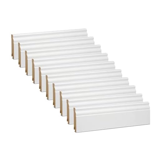 KGM Hamburger Sockelleiste ECO Altberliner Profil - Weiß folierte MDF Fußbodenleiste Kurzlänge - Maße: 2200 x 19 x 80 mm - 1 Stück