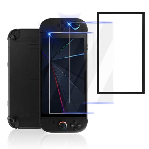 Image of Screen Protector for Switch 2 , OLCLSS Glass Screen Protector for Nintendo Switch 2 with Anti-Scratch Anti-Fingerprint Blue Light Filter , Tempered Glass Protector for Switch 2 2X Stronger with Dust Plugs and Thumb Grip Caps Set