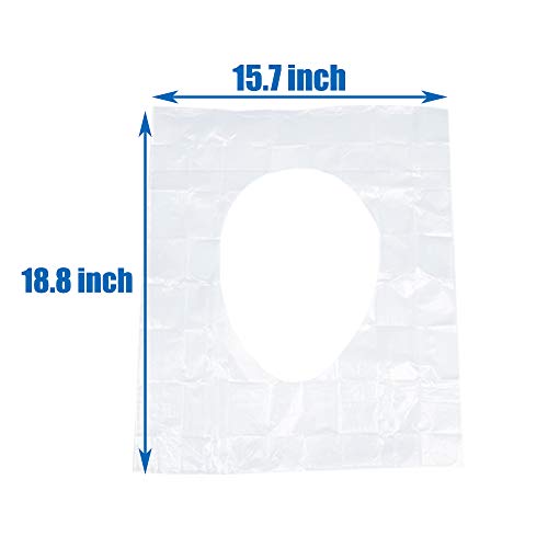100 Pack Disposable Plastic Toilet Seat Covers,Portable Potty Seat Covers for Travel,Toilet Seat Protectors for Toddler Potty Training,Pregnant Mom,Individually Pack