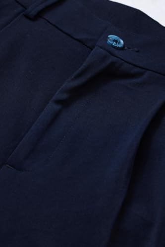 Image of SNITCH Men Formal Trousers | Relaxed Fit Pleated Front Design | Durable Polyester Blend with Medium Stretch & Smooth Texture | Ideal for Office & Club Wear