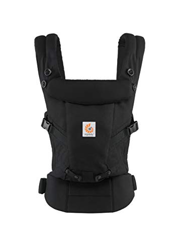 Ergobaby Babytrage für Neugeborene, Adapt Schwarz 3-in-1 Baby Tragesystem Ergonomisch, Babytragetasche Bauchtrage