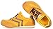 Casual Sneakers for Men Wide Width Fashion Sneakers Genuine Leather Trendy Lace-Up Walking Shoes Lightweight Comfort Non Slip for Outdoor with Memory Foam Insole,Yellow,43 EU