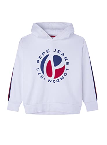 Sweat à capuche pour fille blanc Pepe Jeans Garnet 6 ans style casual confortable au quotidien