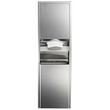 Bobrick 3949 ClassicSeries Stainless Steel Surface-Mounted Convertible Paper Towel Dispenser/Waste Receptacle, Satin Finish, 12 Gallon Capacity, 17-1/2