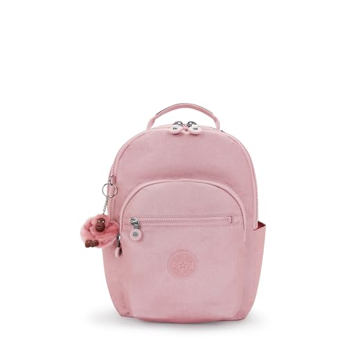 Image of Kipling Women's Seoul Small Tablet Backpack, Durable Pink, Padded Shoulder Straps with Tablet Sleeve