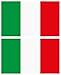 4-prints Autoaufkleber 2 St. Flagge Italien (Italy), 140x80mm, Vinylaufkleber