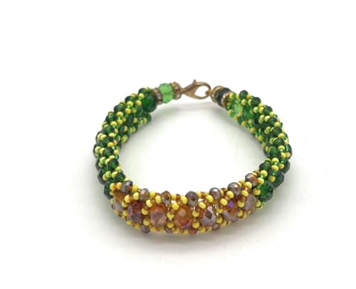 Ilde de Orula con Oshun Claro - Orunmila and Oshun Religious Bracelet Light, Yellow,Green, One Size
