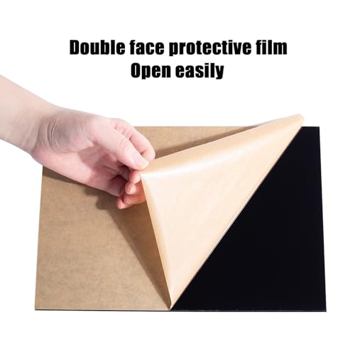 Polvtor BLACK PLASTIC SHEET 8 X 12" X 1/8” 2 Pcs Black Acrylic Sheets For Laser Cutting 3Mm Hard Acrylic Sheet 1/8 In Thick 8×12In Acrylic Plastic Sheets thumb #1