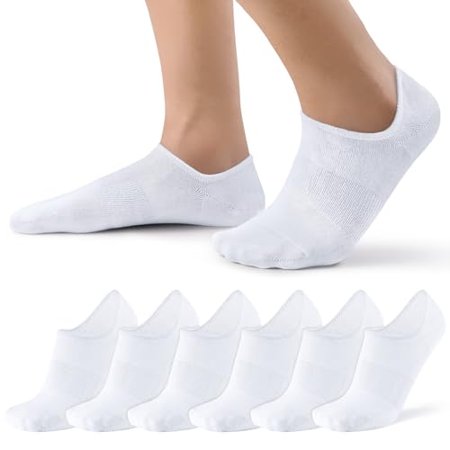 SIXDAYSOX No Show Socks Men 6/8 Pack Short Cotton Ankle Socks Size 10-13/13-15 with Arch Support