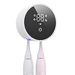 LifeBasis UV Toothbrush Sanitizer, 60°C Drying Electric Toothbrush Holder, Toothbrush Holder Wall Mounted with LED Display 33-Day Long-Lasting Battery for Home and Travel