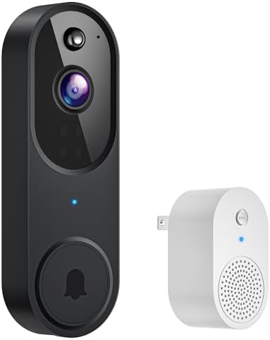 CutePanda 1080P Wireless Doorbell Video Camera, AI Human Detection, Chime Ringer Included, 2.4G WiFi, Night Vision, Instant Alerts, 2-Way Audio, Cloud Storage, Indoor Outdoor Surveillance