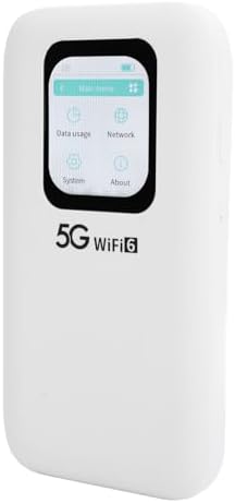 5G Wi Fi Mobile Hotspot, Portable Wi Fi 6 Router for Travel Supports up to 16 Devices, 2.01in Touch Screen, with Nano SIM Card Slot, IP67 7100mAh Rechargeable Battery