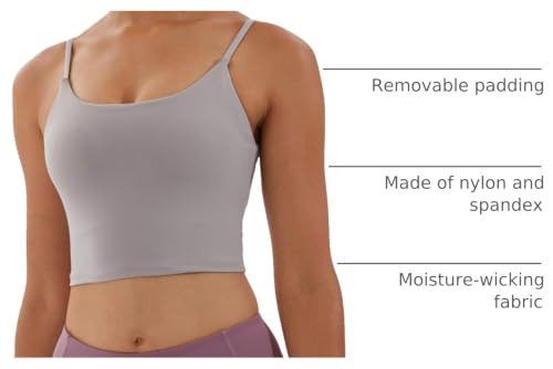 Image of Women's Strappy Stretch Sports Bra Longline Yoga Tank Top Fitness Bra Workout Camisole Crop Tops for Teen Girl
