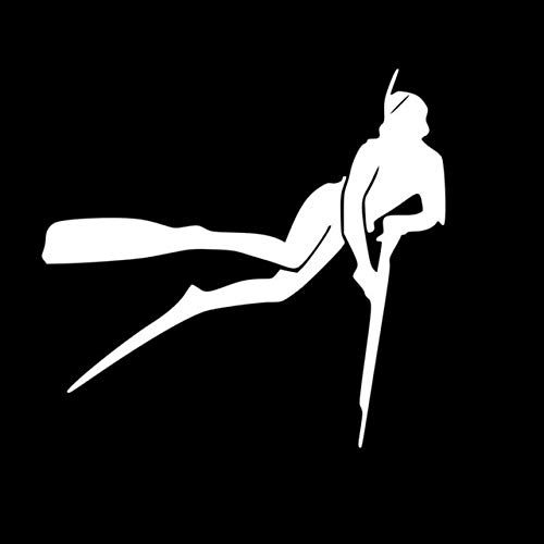 OLUYNG Autocollant de Voiture 17.7 * 16.1cm Autocollants de Masque de plongée Libre pêche au harpon Vinyle Autocollant de Voiture C7-0009   Argent