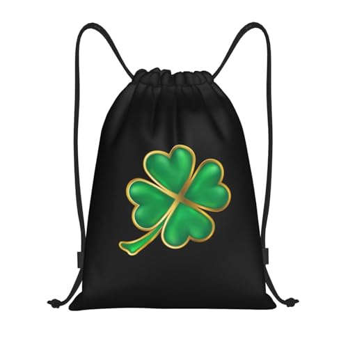 Cute St. Patricks Day Irish Clover Drawstring Backpack Bags Sports Sackpack Bag for Women Men Outdoor Shamrock Bags