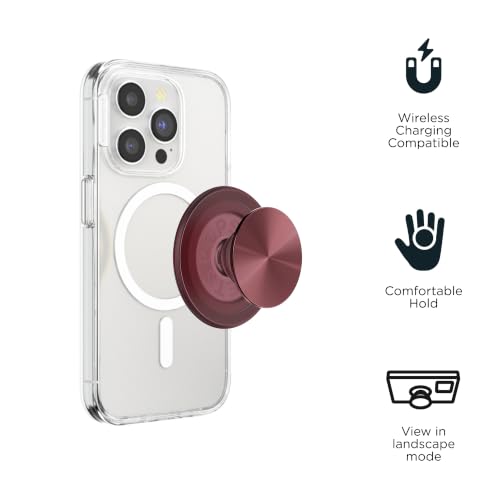 PopSockets Handygriff für MagSafe, Magnethalter- Radial Ochsenblutrot – Ansicht 4