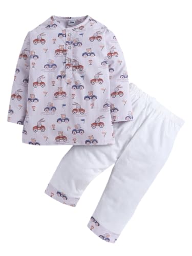 Image of POLKA TOTS 100% Pure Cotton Night Suit for Kids Boys & Girls | Traditional Kurta Pyjama Night wear Set for Kids | Ultra-Soft & Breathable Material Nightwear & Pyjama Set | from 6 Months to 8 Years