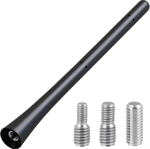 Universal Car Aerial Antenna, 17.5cm FM AM DAB Roof Radio Aerials Replacement Short Rod Rubber Car Mount Antenna Mast Vehicle Aerial Accessories for Truck SUV Saloon, with Screws in M4 M5 M6