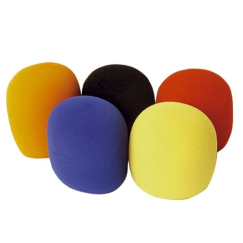 SUPVOX Lot De 5 Bonnettes Anti-vent Pour Microphone De Scène Couleur Aléatoire Mousse 50 X 60 Mm