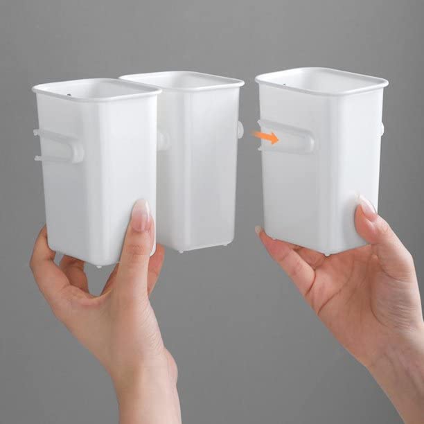 Image of Rubber Fridge Side Door Organizer Refrigerator Side Door Bins Kitchen Fridge Food Organizer Bin Home Organizer Case For Vegetables Fruit Set Of 3 Pcs, multi-colour