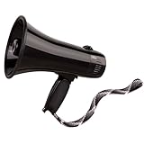 MyMealivos 20w Megaphone Speaker Portable Voice Changer Bullhorn with 6 Different Sound Effects & Built-in Siren and Record & Adjustable Volume Loud Speaker for Outdoor Sports, Party-Black