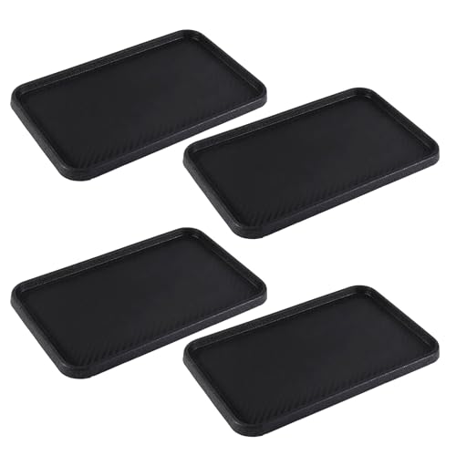 Tapis de rangement antidérapant voiture : lot de 4 supports tableau de bord noir