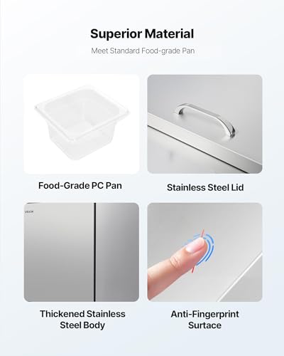 Image of VEVOR 72 inchW Commercial Refrigerator, 18.7 Cu. Ft Sandwich Prep Refrigerated Table, Mega Top Food Prep Fridge with 30 Pans and Cutting Board, Stainless Steel Salad Prep Cooler for Restaurant, Food Truck