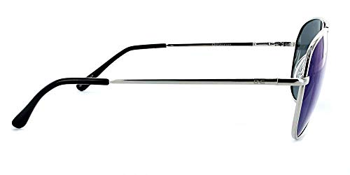 Optic Nerve - 2022 Premium & Affordable Polarized Aviator Sunglasses For Men/Women, Estrada Edition With Shiny Silver Frame/Smoke/Blue Mirror Lens #TOP2