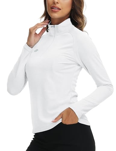 Haut de Sport Hiver Femme Thermo-Régulateur à Col Zippé pour Course et Entraînement