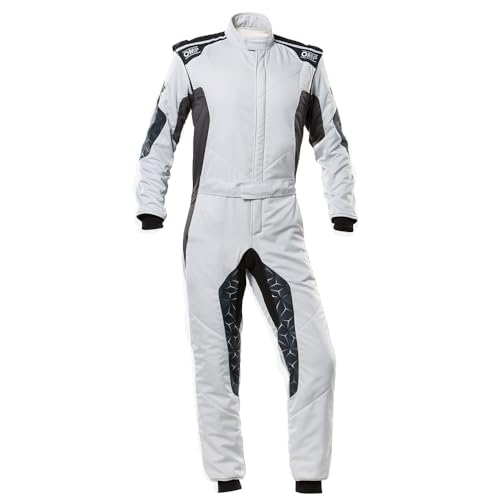 OMP Tecnica Hybrid Racing Suit Silver/Black Size 48 (Spain)