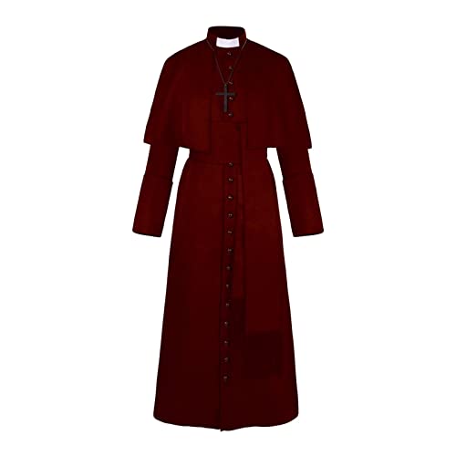Disfraz de cura medieval masculino para fiestas temáticas de terror y noche de Halloween