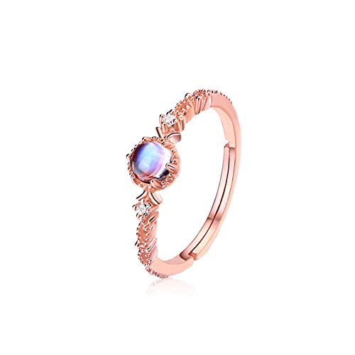 Bague bague réglable femme KnSam argent quartz rose or rose fantaisie