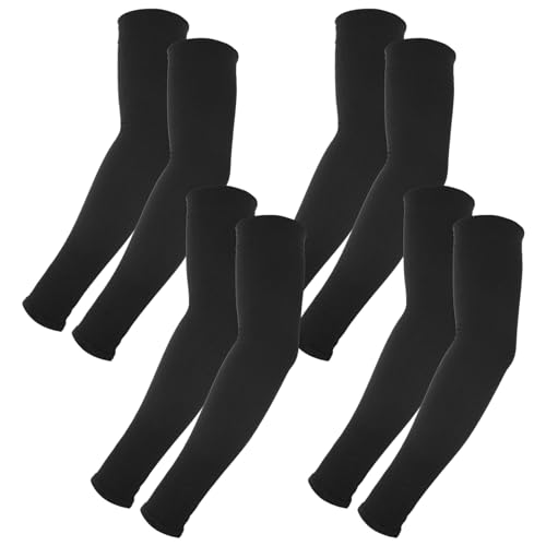 YUXIANLB 4 pares de mangas para hombre y mujer, protección UV, protección UV, protección solar, seda de hielo, manguitos de brazo, refrigeración, antideslizantes, enfriamiento, deporte, compresión,