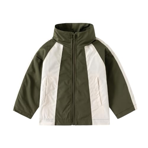 Irsutey Boys Girls Waterproof Jackets Windbreaker Color Block Rain Coats Toddle Kids Lightweight Windproof Outdoor Raincoat