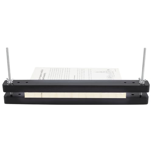 BENECREAT Wood Book Binding Press, 15 * 1.5inch Black Rectangle Bookbinding Press for Handmade Bookbinding, Manual Paper Press