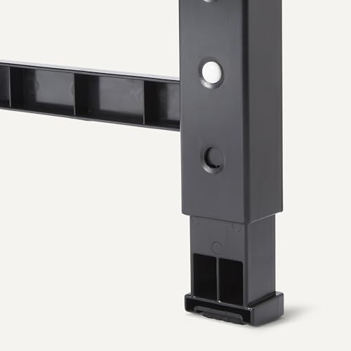 Amazon Basics Erhöhter Hundenapfständer, höhenverstellbarer, erhöhter Napf, Edelstahlnäpfe, rutschfest, Futterschale für Haustiere, 44 x 24 x 30,5 cm, Schwarz