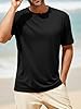 Runcati Men's Short Sleeve T-Shirt Premium Plain Crew Neck Tops Summer Gym Fitness Sports Shirt Lightweight Regular Fit Tee Black XL #3