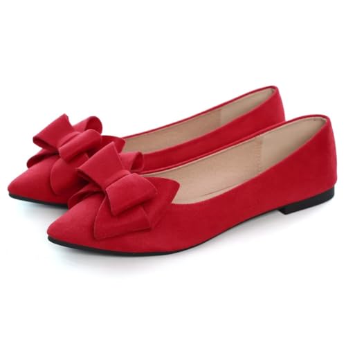 Image of TN TANGNEST Women Fashion Bowknot Flats Comfort Pointed Toe Dress Shoes