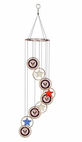 Carillon spirale bleu marine 81,3 cm vénitien suspension métal extérieur