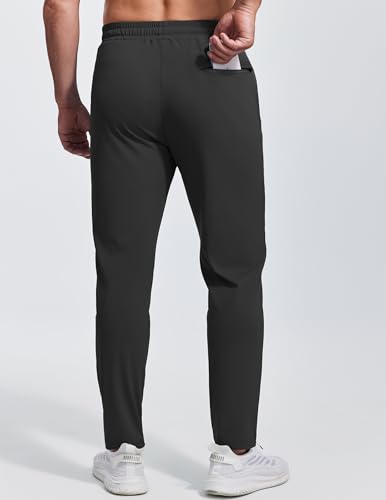 PINSPARK Mens Joggers with Zipper Pockets Lightweight Athletic Track Pants Quick Dry Workout Gym Sweatpants for Men2