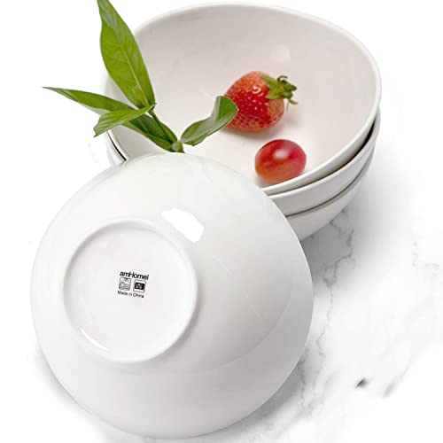 Amhomel AM-INGOTSIBOWL-28OZ-WHITE-4 Porcelain Bowls, 28 Ounce thumb #6
