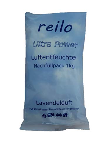 reilo 10x 1kg Ultra Power Lavendelduft Luftentfeuchter Granulat (Calciumchlorid) im Vliesbeutel, Nachfüllpack für Raumentfeuchter Cover