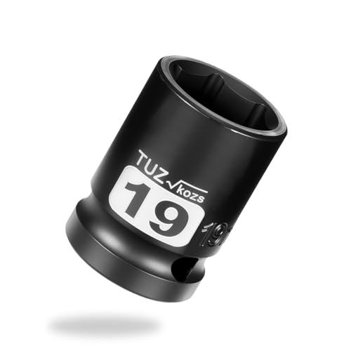 Image of 1 /2 Inch Drive 19mm Shallow Metric Impact Socket,CR-MO,6 Point Radius Corner Design,Square Chamfered Opening,Axle Nut Impact Grade Socket for Easy Removal