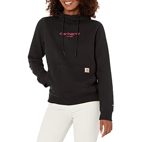 Carhartt Sudadera con capucha para mujer Force Relaxed Fit ligera, Negro, S Cover