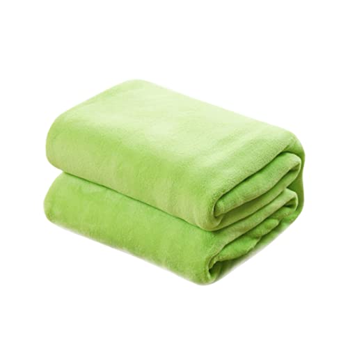Ciieeo Edredón de Franela Cálida Y Acogedora de Cama de Color Verde Sólido 100 X 140 Cm Ropa de Cama de Franela para