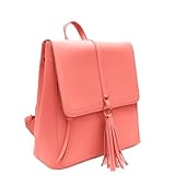 Mochila Bolsa Casual Feminina Couro PU Rosê Elegante Social para Trabalho Escola Viagem Estilo Moderno