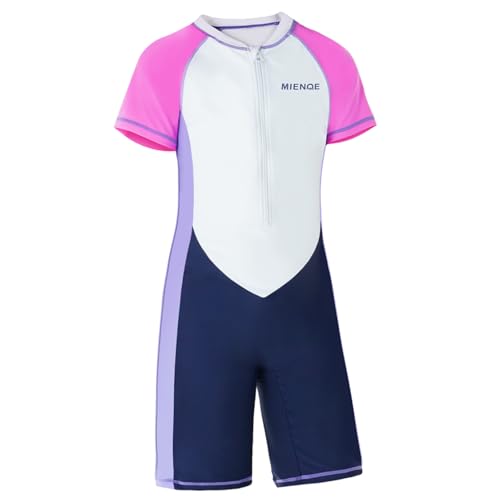MIENOE Teen Girls One Piece Swimsuit Kid Swimsuit Girls Water Sport Short Swimsuit UPF 50+ Sun Protection Bathing Suits